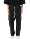 Rick Owens Bela Drawstring Button Trousers In Black