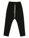 Rick Owens Straight Leg Trousers Eyelet Accents In Black