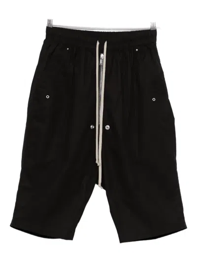 Rick Owens Bela Pods Drawstring Shorts In Black