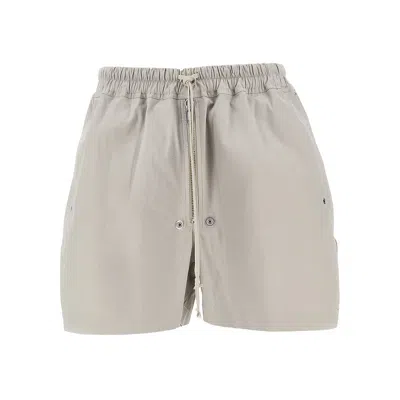 Rick Owens Bela Elasticated-waist Bermuda Shorts In Gray