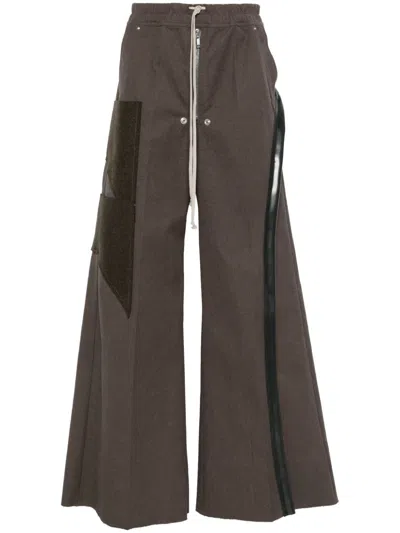 Rick Owens Brown Porterville Wide Bela Trousers In 240409 Ash/brown/black
