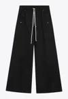 Rick Owens Mens Black Cargobelas Multi-pockets Wide-leg Relaxed-fit Stretch-cotton Trousers In Black