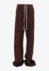 Rick Owens Drawstring Elastic Waist Casual Pants In Brown