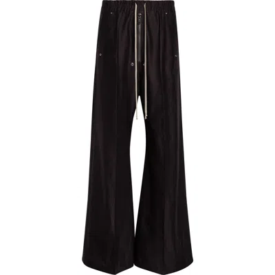 Rick Owens Bela Wide Leg Satin Pants In Black