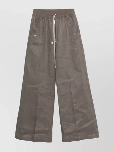 Rick Owens Bela Wide-leg Trousers With Pockets In Brown