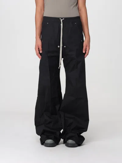 Rick Owens Bela Wide-leg Cotton Trousers With Drawstring Waist In Black