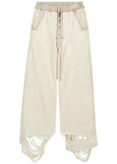 Rick Owens Bela Wide-leg Cotton-twill Trousers In White