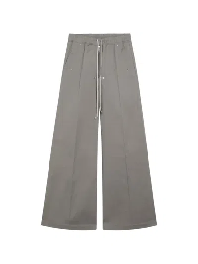 Rick Owens Dark Pearlcoloured Cotton Trousers In Neutral