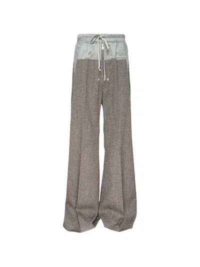 Rick Owens Bela Drawstring Wide Leg Trousers In Multi