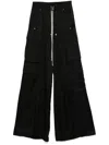 Rick Owens Womens Black Cargobelas Wide-leg Satin Trousers In Black