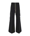 Rick Owens Belas Cotton Cargo Pants In Black