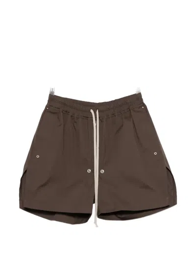 Rick Owens Bela Drawstring Shorts In Brown