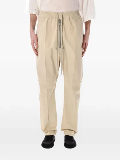 Rick Owens Utilitarian Cotton Poplin Relaxed Trousers In Neutral