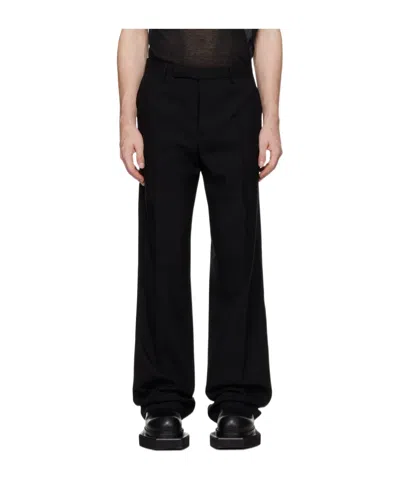 Rick Owens Black Porterville Tailored Dietrich Trousers In 09 Black
