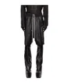 Rick Owens Black Porterville Bauhaus Bela Leather Shorts In Black
