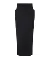 Rick Owens Firbanks Virgin Wool Twill Cargo Skirt In Black