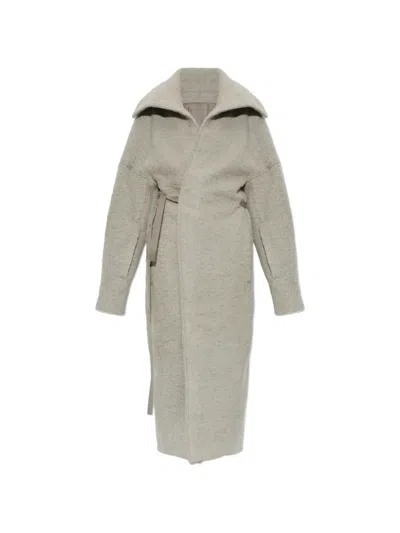 Rick Owens Belted Oversized-collar Coat In Animal Print