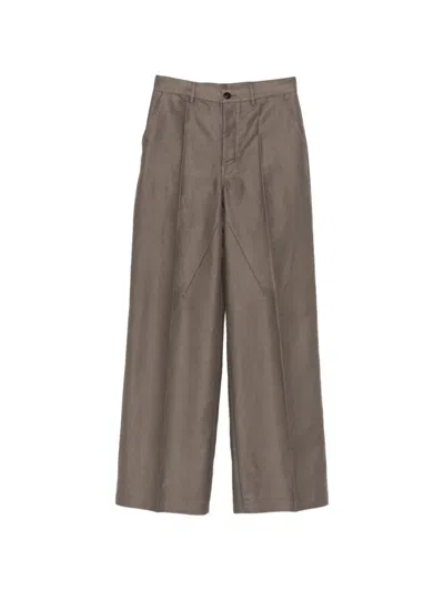 Rick Owens High Waist Wide Leg Tailored Pants In Brown
