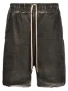 Rick Owens Long Boxers Faded-effect Shorts In Gray