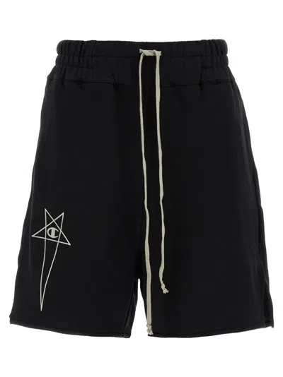 RICK OWENS BERMUDA SHORTS IN BRUSHED ORGANIC COTTON