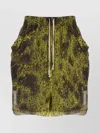 Rick Owens Bermuda Silk Shorts With Rear And Side Pockets In Green