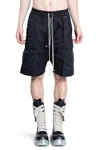 Rick Owens Black Hollywood Cargobela Shorts In Black