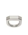Rick Owens Beveled Has A Logo Ring On The Side In White