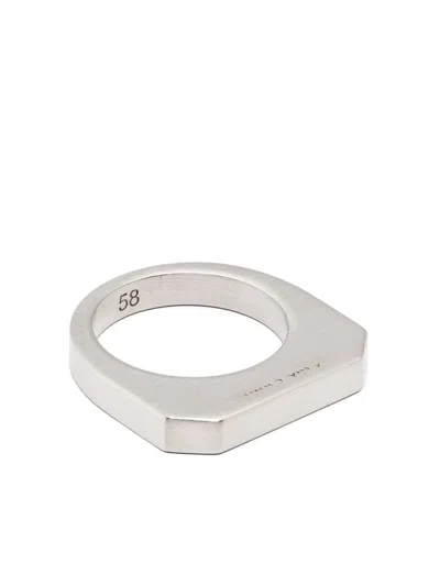 Rick Owens Beveled Holthendwood Brass Ring In Argento