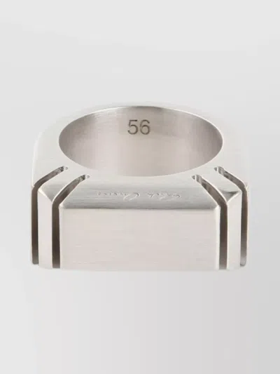 Rick Owens Beveled Square Band Ring In Neutrals