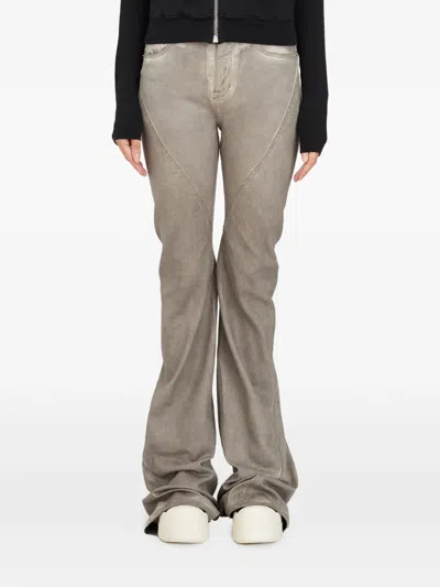 Rick Owens Bias Bootcut Jeans In Gray