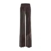 Rick Owens Wide-leg Trousers With Ribbed Waistband In Brown