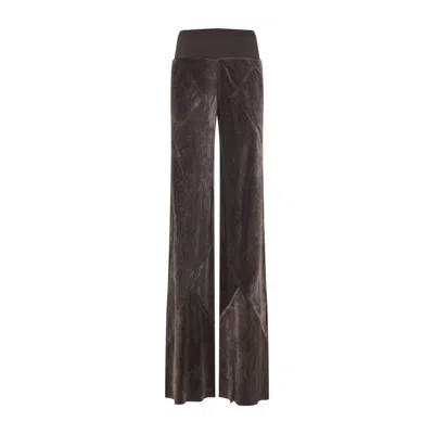 RICK OWENS BIAS BROWN VISCOSE PANTS