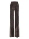 Rick Owens Wide-leg Trousers With Ribbed Waistband In Brown