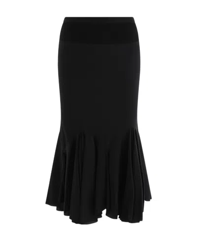 Rick Owens Bias Crepe Midi Skirt In Black
