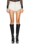 Rick Owens Denim Shorts With Bias Cutoffs In White