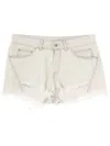 Rick Owens Denim Shorts With Bias Cutoffs In Neutral