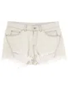 Rick Owens Denim Shorts With Bias Cutoffs In Neutral