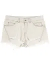 Rick Owens Denim Shorts With Bias Cutoffs In White
