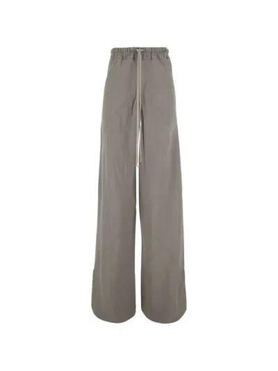 Rick Owens Bias Drawstring-waist Wide-leg Trousers In Neutral