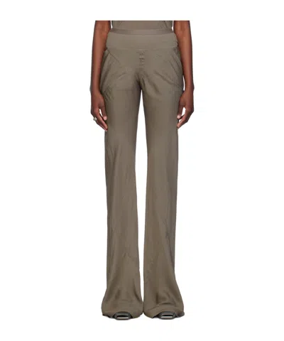 Rick Owens Gray Bias Lounge Pants In 34 Dust