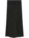 Rick Owens Pleated Midi Textured Skirt In Black