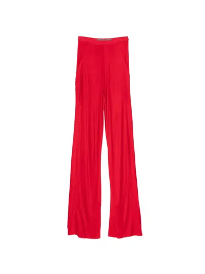 Rick Owens Bias Panelled Trousers In Red