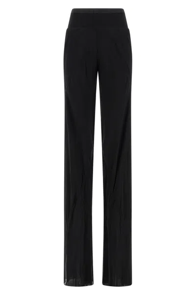 Rick Owens Bias Trousers Elastic Ribbed Waist Detailing In Black