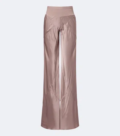Rick Owens Bias Satin Wide-leg Pants In Pink