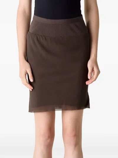 Rick Owens Bias-cut Gathered Skirt In Brown
