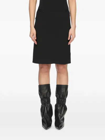 Rick Owens Bias-cut Ribbed-waist Mini Skirt In Black