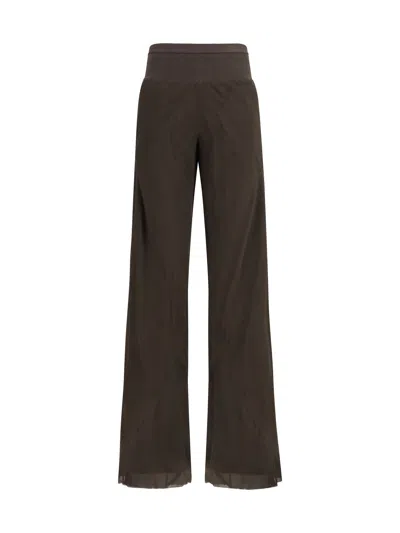 Rick Owens Bias-cut Silk-cupro Trousers In Brown