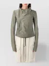 Rick Owens Celadon Low Neck Biker Jacket