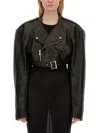 Rick Owens Womens Black Biker Notched-lapel Regular-fit Leather Jacket In Black