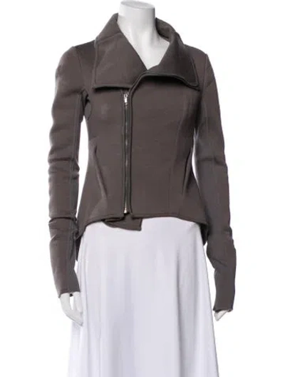 Pre-owned Rick Owens Biker Jacket In Gray